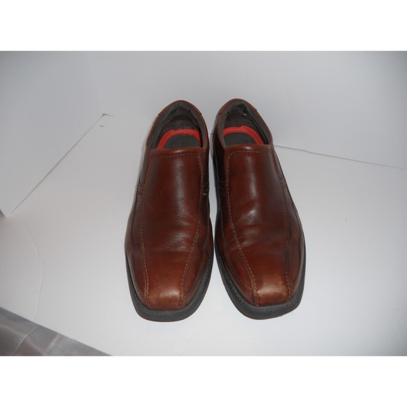Men's Rockport Men's Brown Leather Slip On Loafers‎ / Dress Shoes Size 12W - Picture 3 of 6